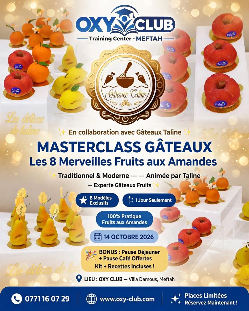 MASTERCLASS GÂTEAUX - Les 8 Merveilles Fruits aux Amandes
